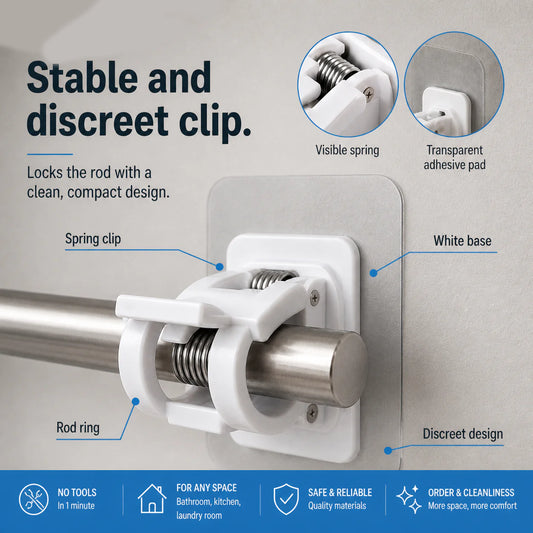 🔥Nail-Free Adjustable Curtain Rod Hooks