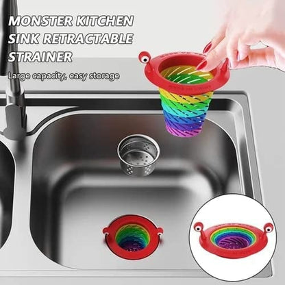 ⏳🔥LIMITED-TIME 50% OFF! ⏰Sink Strainer – From £8.99! Monster design, foldable rainbow & large capacity. No more clogs – grab yours! ✅