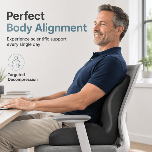 🪑 56% OFF NOW! ✨ Ergonomic memory foam seat cushion with back support – comfortable & supportive for home, office, and car 💺🛡️