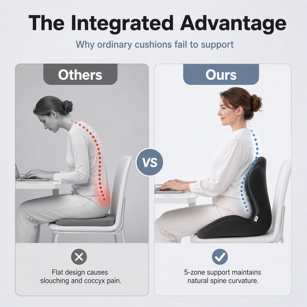 🪑 56% OFF NOW! ✨ Ergonomic memory foam seat cushion with back support – comfortable & supportive for home, office, and car 💺🛡️