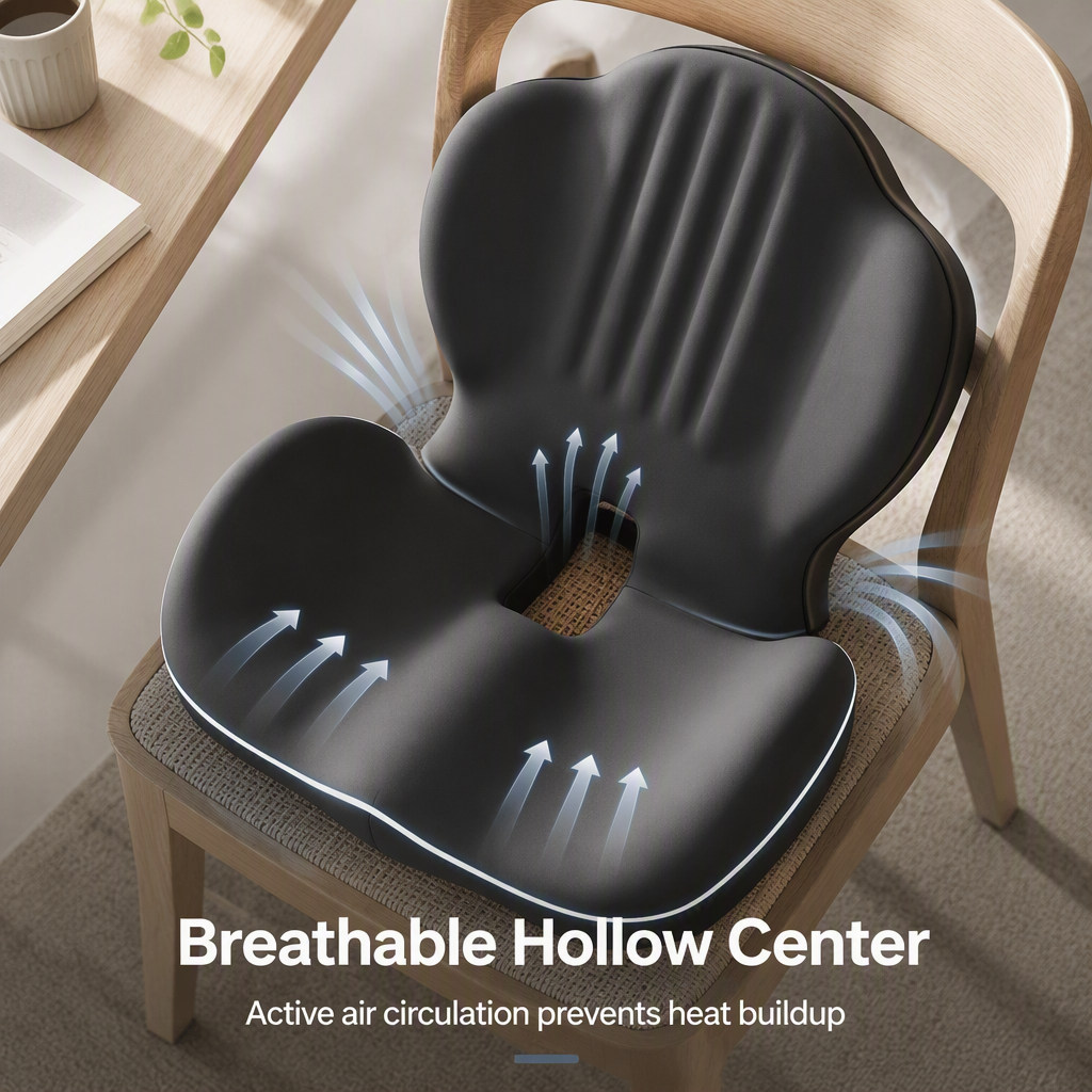 🪑 56% OFF NOW! ✨ Ergonomic memory foam seat cushion with back support – comfortable & supportive for home, office, and car 💺🛡️