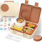 Bento Box for Kids, Leakproof Kids Bento Lunch Box Container with 8oz Insulated Thermo Food Jar, Sauce Jar, Utensil, DIY Stickers for School Boys Girls, 3-4 Compartments, BPA-Free