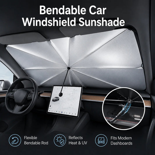 Bendable Car Windshield Sunshade Umbrella