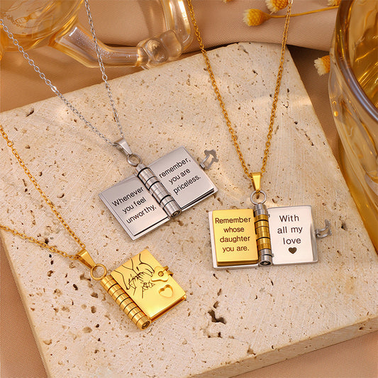 📖Openable Heart Book Pendant Necklace – Sentimental, Hypoallergenic, Gift-Ready ✨