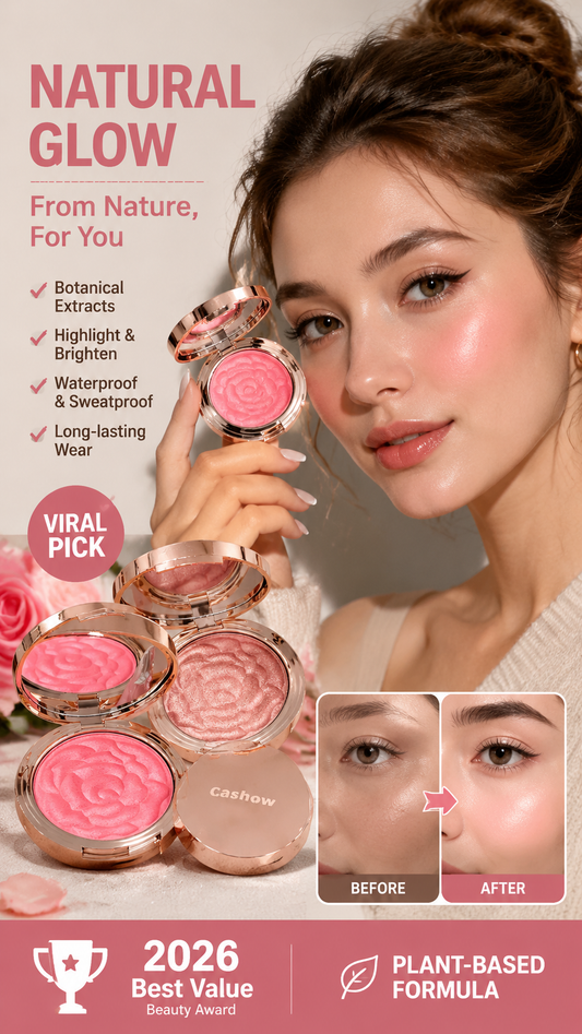 Flower Knows Strawberry Rococo Embossed Blush,Mauve Berry Rose Matte Powder Blush for Cheeks,Buildable & Blendable Face Makeup