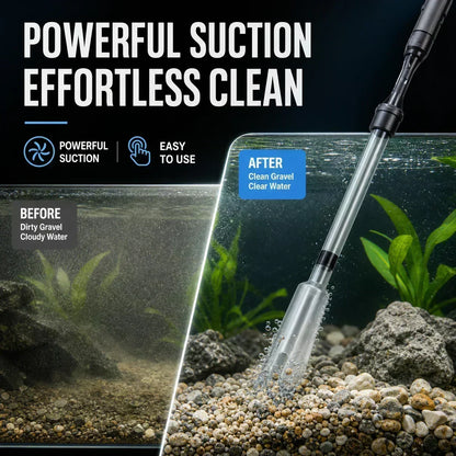 🐠50% OFF NOW! Electric Aquarium Gravel Cleaner – Powerful Suction Fish Tank Vacuum Siphon, Easy Gravel Cleaning & Water Changing, Automatic Aquarium Maintenance Tool