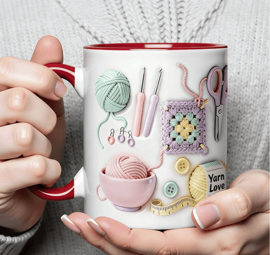 🔥LAST DAY SPECIAL PRICE £12.99!!⚡50K+ SOLD!🎁🧶Yarn Love Mug, Gift For Crafters And Creative Souls