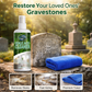 🔥Multi-functional stain remover spray-professionally removes moss and dirt from tombstones, stone cleaner