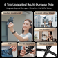 4-i-1 multifunksjonell magnetisk selfiestick med 360° rotasjon