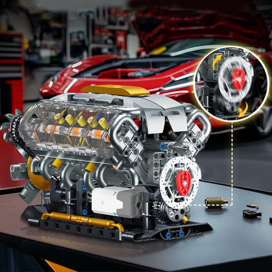 🎉Siste dagssalg: 50 % RABATT🔥- Byggeklosser OHV V8 småblokk motormodellsett