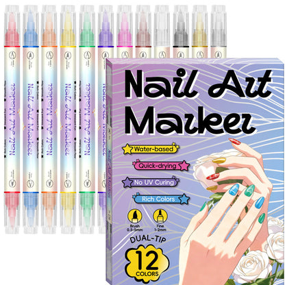✨Limited-time 50% discount🎨Dual‑Tip Nail Art Pens – Quick‑dry, no UV lamp. Fine & brush tips. 12 vibrant colors. Easy DIY at home. No smudges, just art! 💅🖌️