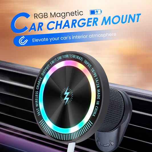 Μαγνητική ασύρματη βάση φορτιστή αυτοκινήτου RGB