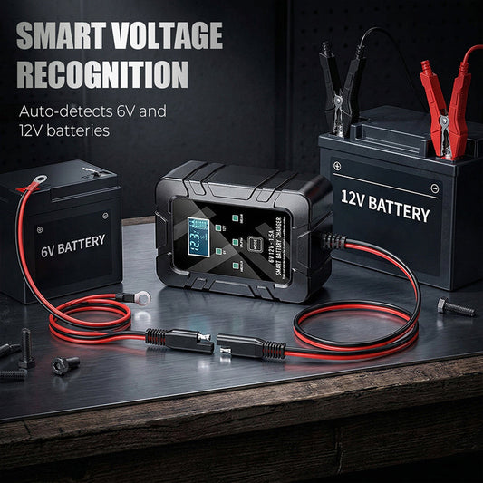 🔥Limited Time Promotion 50% OFF⚡1.5A 6V 12V Automatic Battery Charger – Safe, Fast & Efficient Charging! 🚗🔋