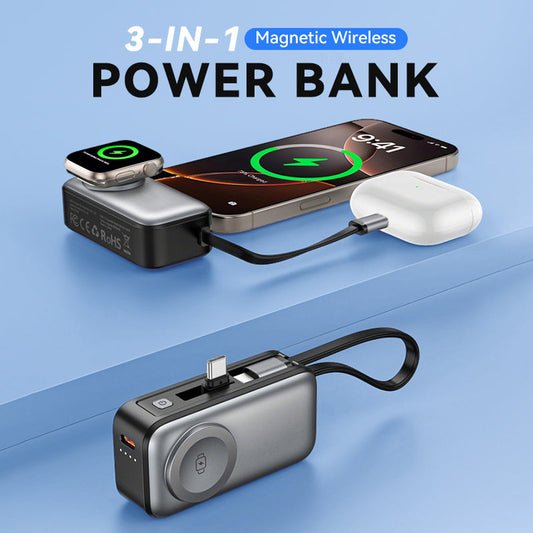 🥳2026 HOT SALE🥳💞50K+ SOLD!📱💨 50% OFF! All-in-One Magnetic Power Bank – Just snap & charge, no cable hunting. 5000mAh, slim design.