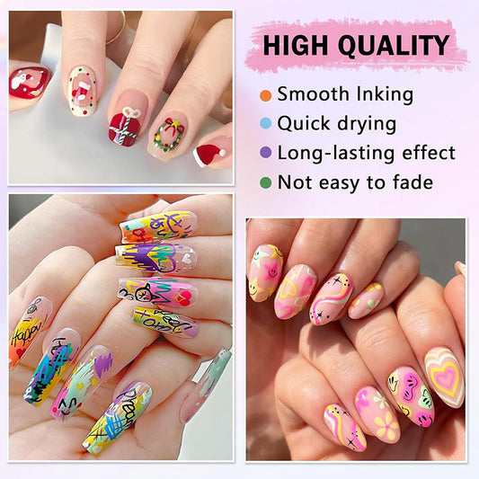 Dual-Tip Acrylic Paint Pens for Nail Art