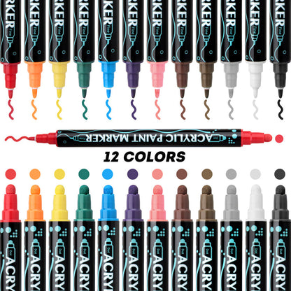 Dual-Tip Acrylic Paint Pens for Nail Art