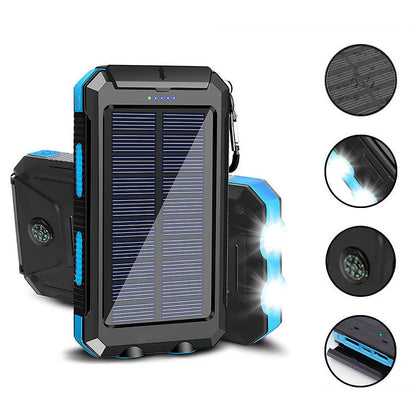 Solar Power Bank with LED Flashlight