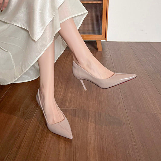 Women's Patent Leather Stiletto Pumps with Red Sole