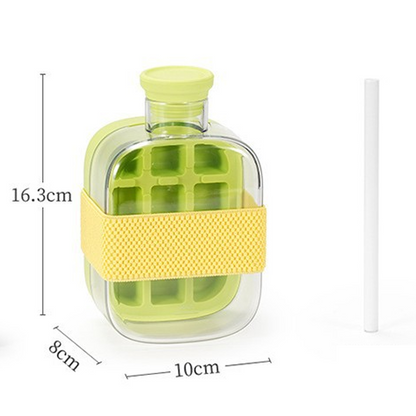 🔥Summer Hot Sale £11.99!!⚡50K+ SOLD!🧊2-in-1 Ice Cube Maker Water Bottle Built-In Ice Tray, Food-Grade Silicone, Bpa-Free. Make Ice & Store Water In One Bottle – Ideal For Gym, Office & Travel! 🏋️‍♂️💼✈️