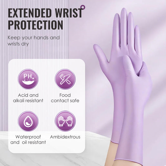 30PCS Waterproof & Oil-Proof Disposable Nitrile Gloves