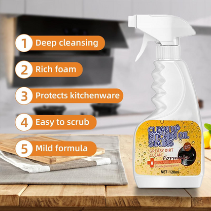 ⏳🔥LIMITED-TIME 50% OFF! ⏰🏆 Heavy-Duty Kitchen Degreaser Spray – Fast Grease Remover 🍑