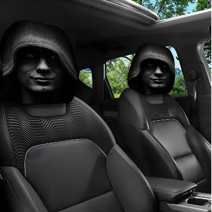 Hooded Figure Car Headrest Cover
