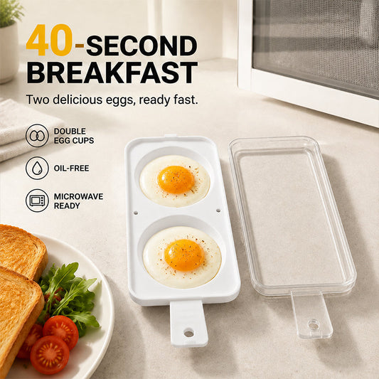 Fast Microwave 2-Well Egg Cooker