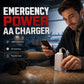 Portable Emergency Phone Charger AA Battery Powered Power Bank with LED Flashlight