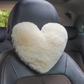 Heart Shaped Plush Car Headrest & Lumbar Support Pillow