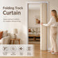 Drill-Free Folding Door Curtain with Adhesive Slide Track