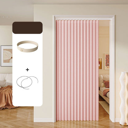 Drill-Free Folding Door Curtain with Adhesive Slide Track