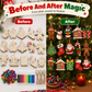 DIY Christmas Wooden Ornaments Kit with Pens and Bells