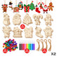 DIY Christmas Wooden Ornaments Kit with Pens and Bells