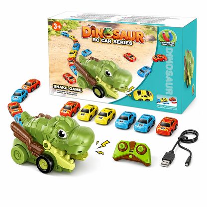 Kids Remote Control Dinosaur Toy Car with 6 Mini Cars