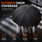 ☂️50% OFF NOW! Extra-Large Folding Umbrella – 130cm 12-Rib Windproof Reverse Fold Umbrella, UPF50+ Sun Protection Oversized Umbrella for Family Commute & Outdoor