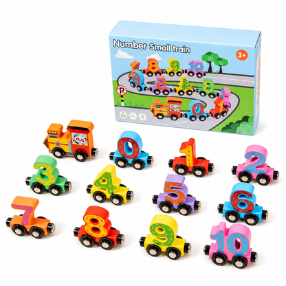 📢📢 50% OFF !! ⏰Magnetic Wooden Number Train—Count, Build & Spark Little Stories!