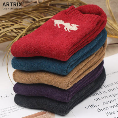 Vintage Style Faux Wool Socks with Thick Terry Lining