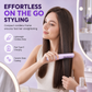 Portable Cordless Hair Straightener Brush and Curler 2 in 1 Mini Rechargeable Hair Straightening Comb for Travel